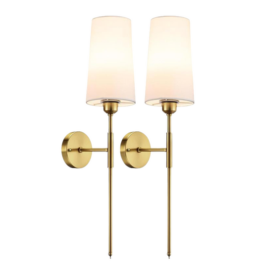 Flex Sconce Wall Light Set of 2 Rechargeable Wireless Gold Lamps - Oriento Arte